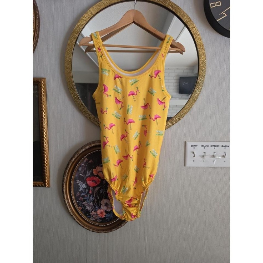 Yellow flamingo Natural Light Naturdays womens large Swimsuit